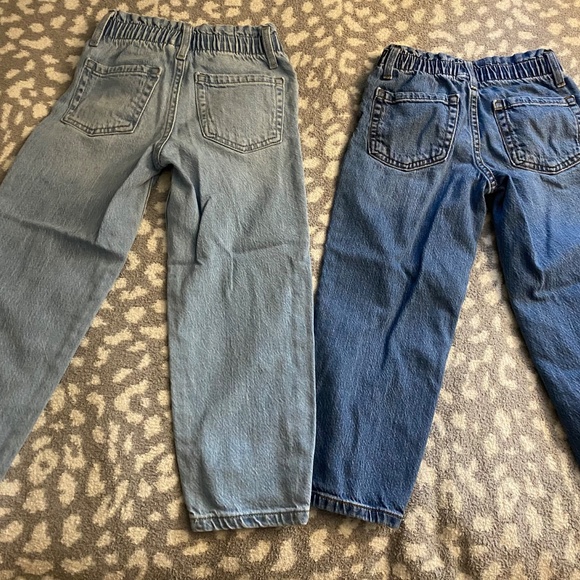 2 pairs of Cat & Jack paper bag waist jeans  Size 6 - Picture 2 of 4
